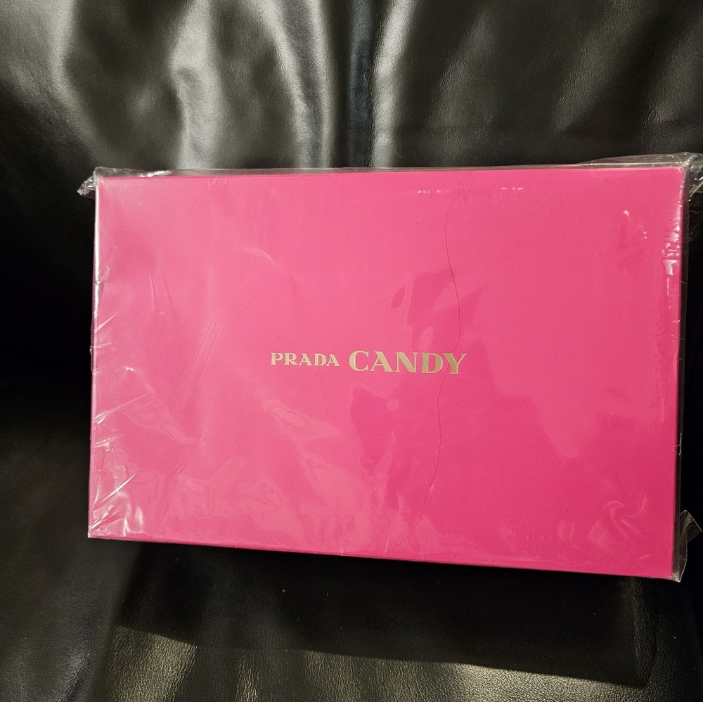 Prada Candy Pink Satin Cosmetic Bag w Box Travel Case New - Picture 2 of 12